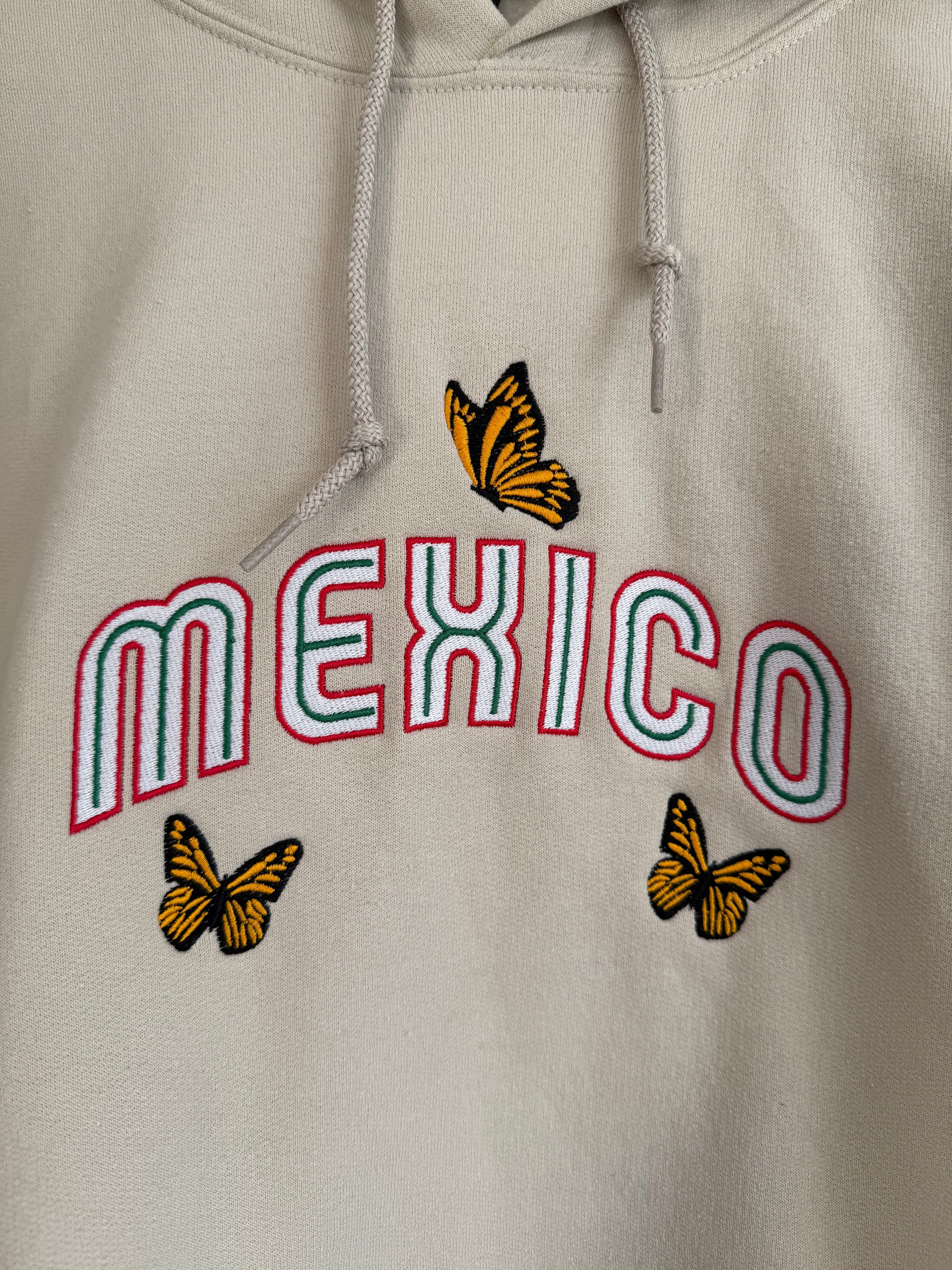 Mexico Embroidered Hoodie | Monarch Butterfly Mexican Flag Sweatshirt